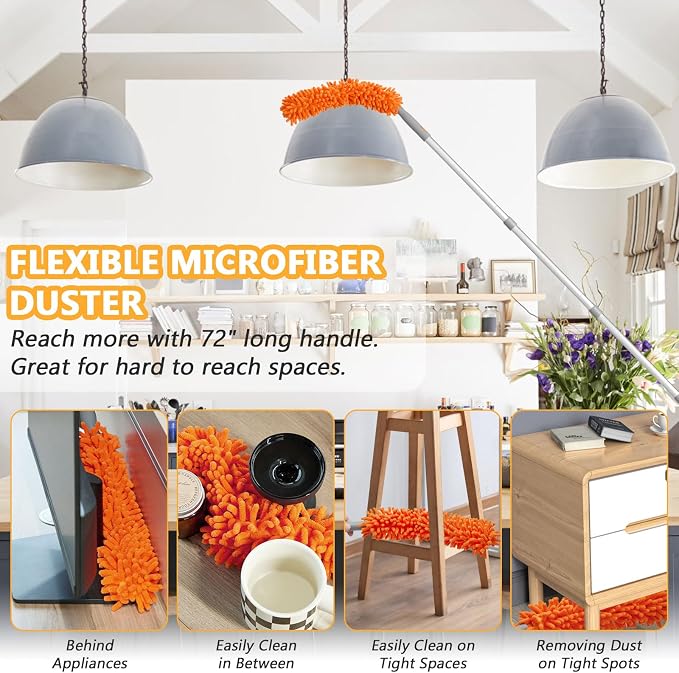 Ceiling Fan Cleaner Duster, Reusable Cleaning Tool - Image 5