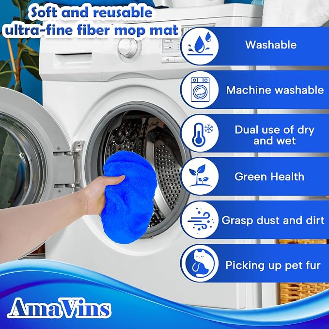 5 Pack Reusable Microfiber Mop Pads Compatible - Image 5