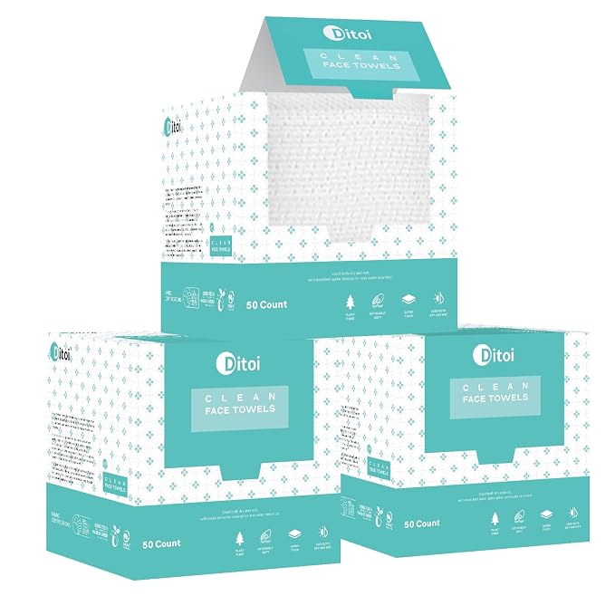 Face Towels, Face Towelettes XL, Ultra Soft Makeup Remover Dry Wipes, Thick by Ditoi