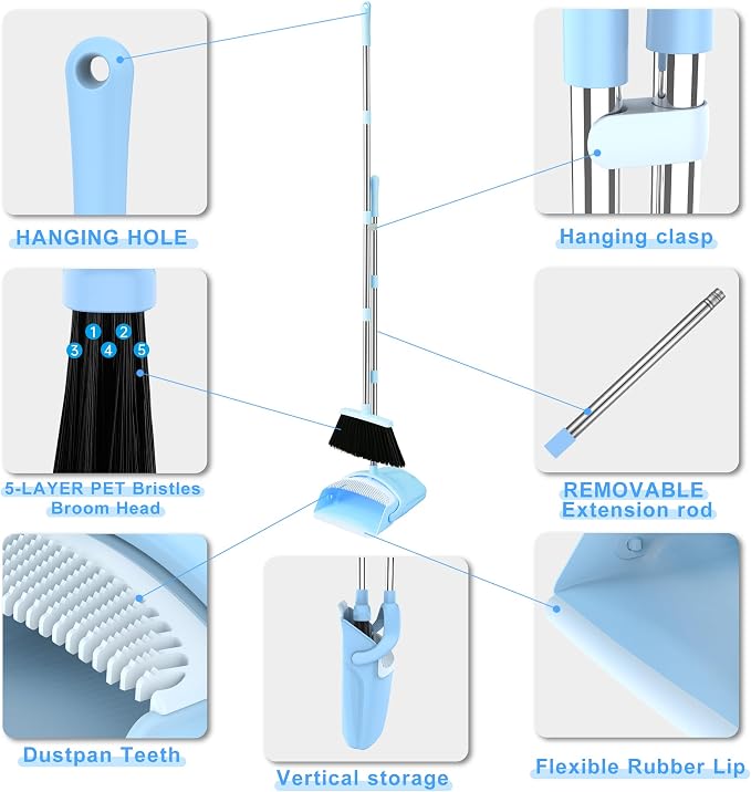 Broom and Dustpan Set House Brooms - Image 2