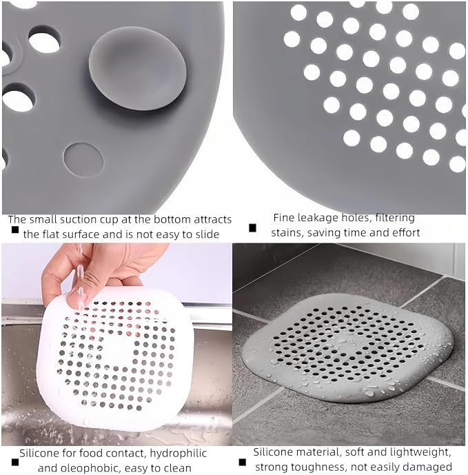 2-piece Anti Clogging Drain clamp Set, Silicone Shower Drain Cover - Image 3