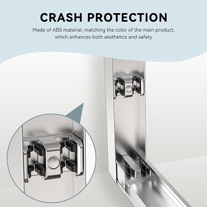 44-48" W x 72" H Bathroom Double Sliding Shower Door, Semi-Frameless Shower - Image 7