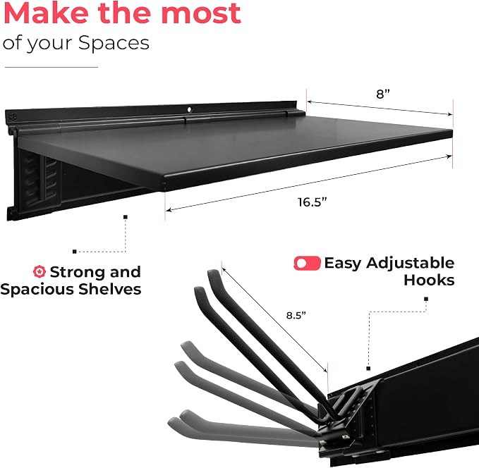 Heavy-Duty Garage Wall Storage System | Wall Mounted Tool Organizer Rack - Image 6