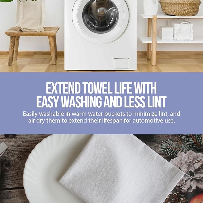 Flour Sack Towels | Tea Towel for Crafts| Kitchen Dish Cotton Blank Towel for - Image 4