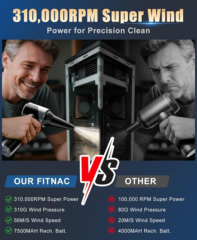 Compressed Air Duster-310, 000RPM Cordless Air Blower - Image 4