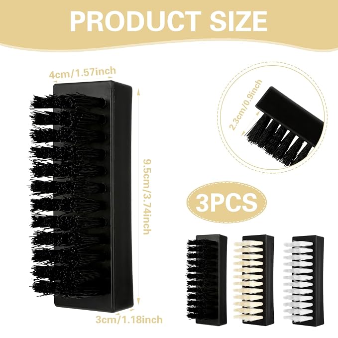 Hand Nail Brush for Cleaning Fingernails, Durable Nylon Firm Stiff Scrub - Image 3