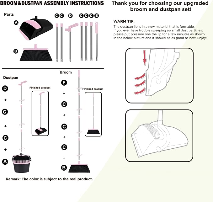 Pink Broom with Dustpan Combo Set - Image 8