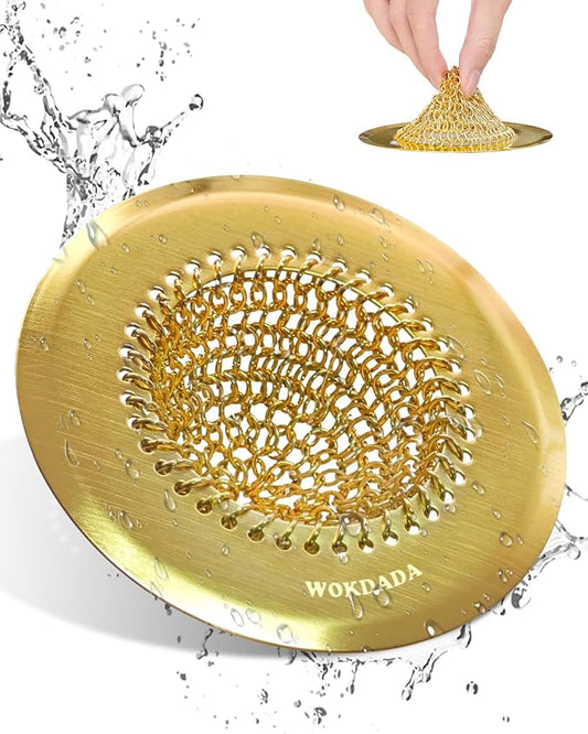 Gold Sink Strainer, Reversible Mesh Sink Strainer by Wokdada