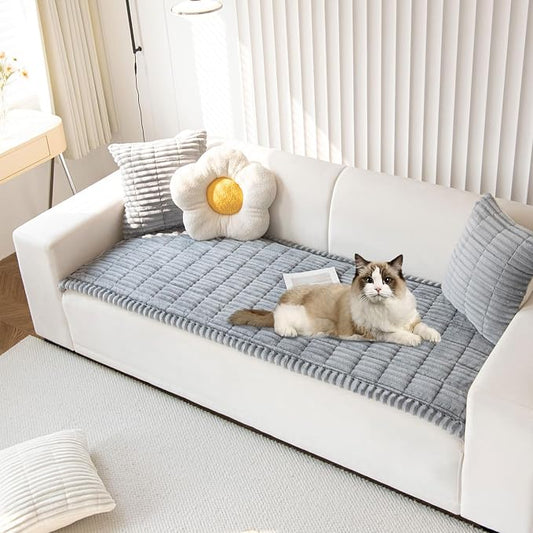 OTOB Couch Cover for Dogs Washable, Non Slip Plush Sofa Covers for 3 Cushion by OTOB