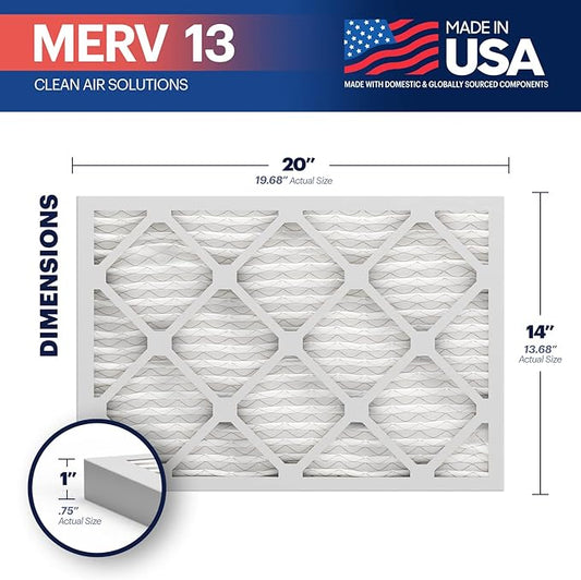 BNX TruFilter 14x20x1 MERV 13 AC Furnace Air Filter - Image 2