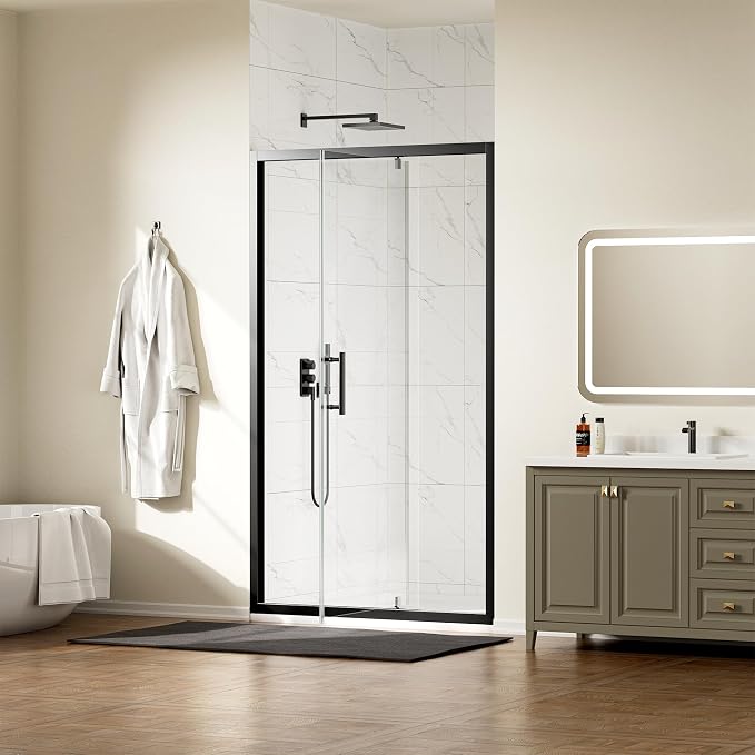 WinZo 41-42" W ×72" H Pivot Shower Door, 1/4" SGCC Clear Tempered Glass Shower - Image 2