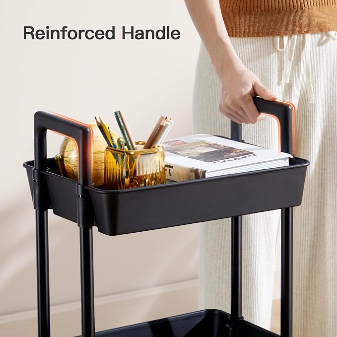 Pipishell 3 Tier Rolling Cart Organizer, Plastic Rolling Cart - Image 5
