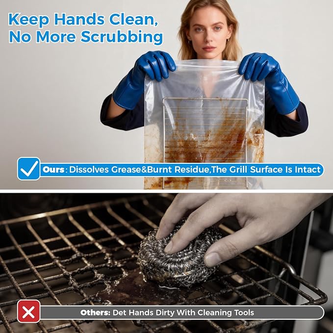 4 Pack Large Oven Grill Cleaning Bags（19.6''X27.5''）, Heavy Duty Oven Rack - Image 4