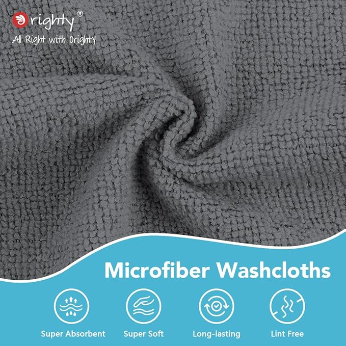 Orighty Washcloths, 20 Pack Microfiber Face Towels, Highly Absorbent and Soft - Image 4