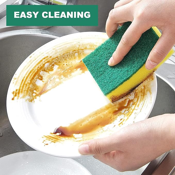 Individually Wrapped Sponges, Kitchen Dishwashing Sponge Bulk, Non Scratch - Image 2