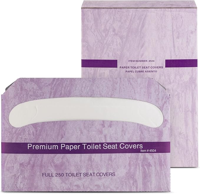 EZbrnd Premium Half-Fold Disposable Toilet Seat Covers, Flushable Paper Cover by EZbrnd