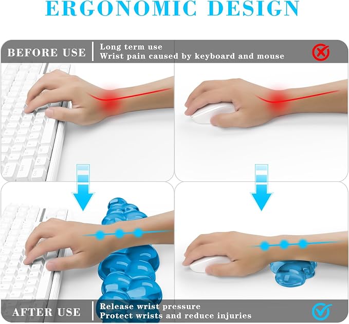 Gel Cloud Keyboard and Mouse Wrist Rest, Cute Wrist Support and Arm Support - Image 2