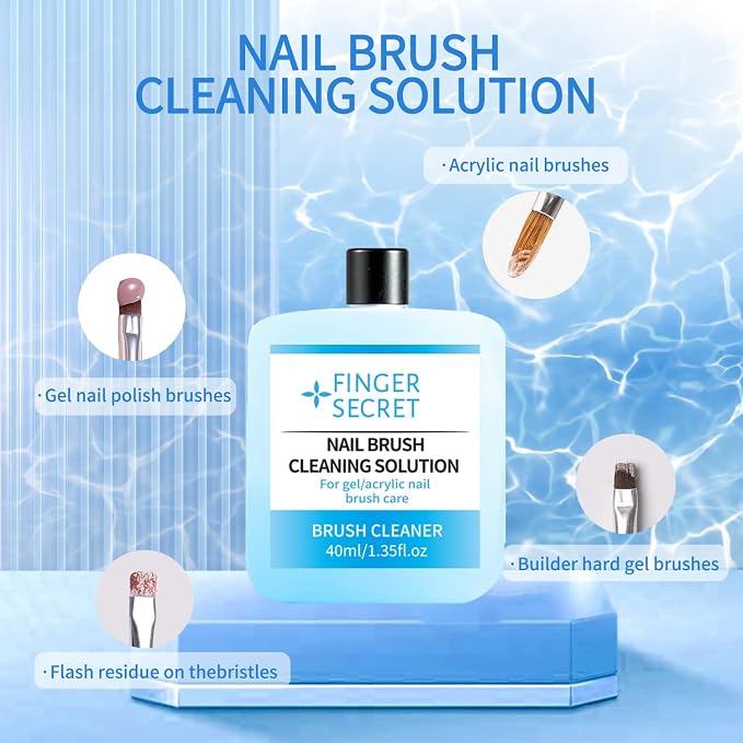 Nail Brush Cleaning Solution - 40ml Nail Art Brush Cleaner - Image 2