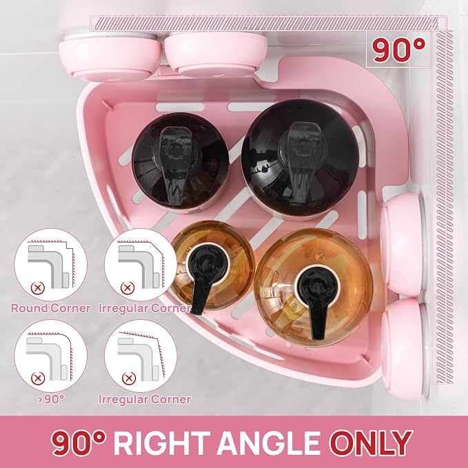 LEVERLOC Corner Shower Caddy Suction Cup, shower shelves suction cup, 2 Pack - Image 5