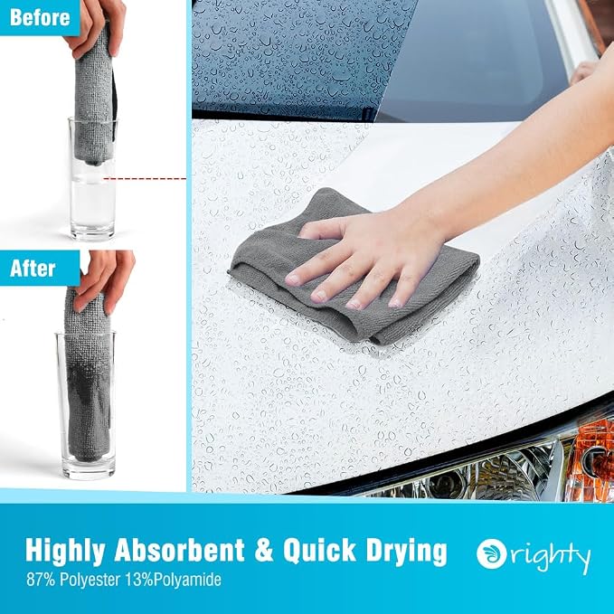 Orighty Grey Microfiber Cleaning Cloth, Microfiber Towels - Image 3