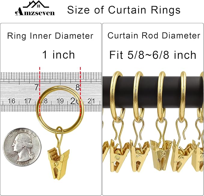 44 Pack Metal Curtain Rings - Image 3