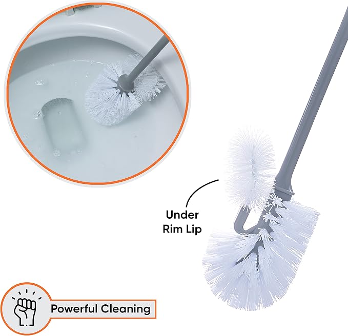 Superio Toilet Brush and Holder Toilet Scrubber Bowl Cleaner Brushes Wand - Image 3