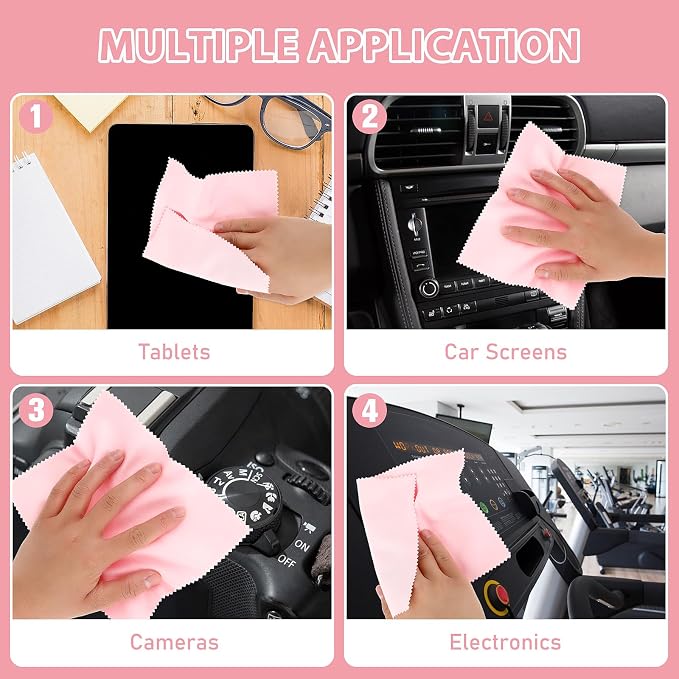 10 Pcs Microfibre Glasses Cleaning Cloths, Soft Glasses Cleaner Cloth Lens - Image 7