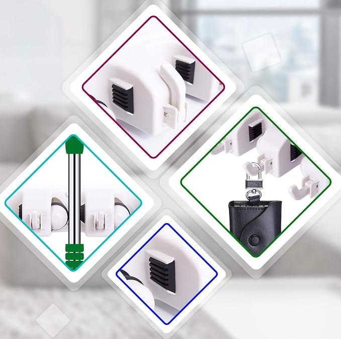 Wall Mount Broom Mop Holder Hanger Garden Tool Organizers Rack Garage Laundry - Image 5