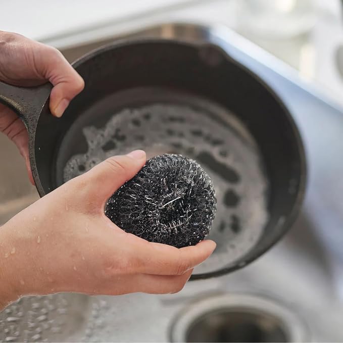 Heavy-Duty Stainless Steel Wool Barbecue Grill Cleaning Scrubber Pads, - Image 4