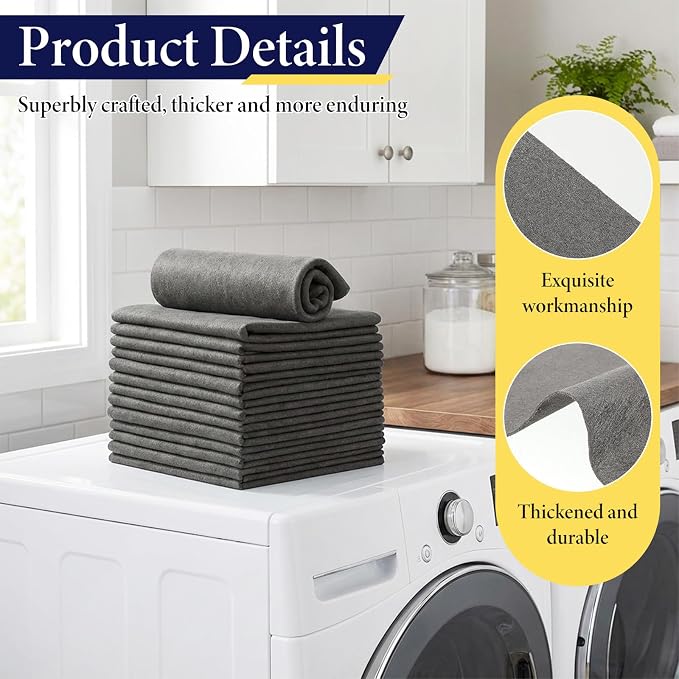 20 Pcs Thickened Magic Cleaning Cloth, Reusable Polyester Fiber Cleaning Rags - Image 3