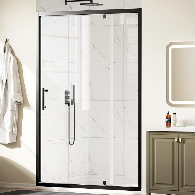 WinZo 47-48" W ×72" H Pivot Shower Door, 1/4" SGCC Clear Tempered Glass Shower by winzo