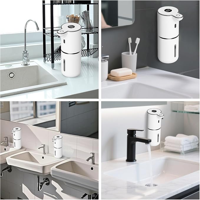 2 Pack Automatic Foaming Soap Dispenser Touchless, USB Rechargeable Smart Hand - Image 7
