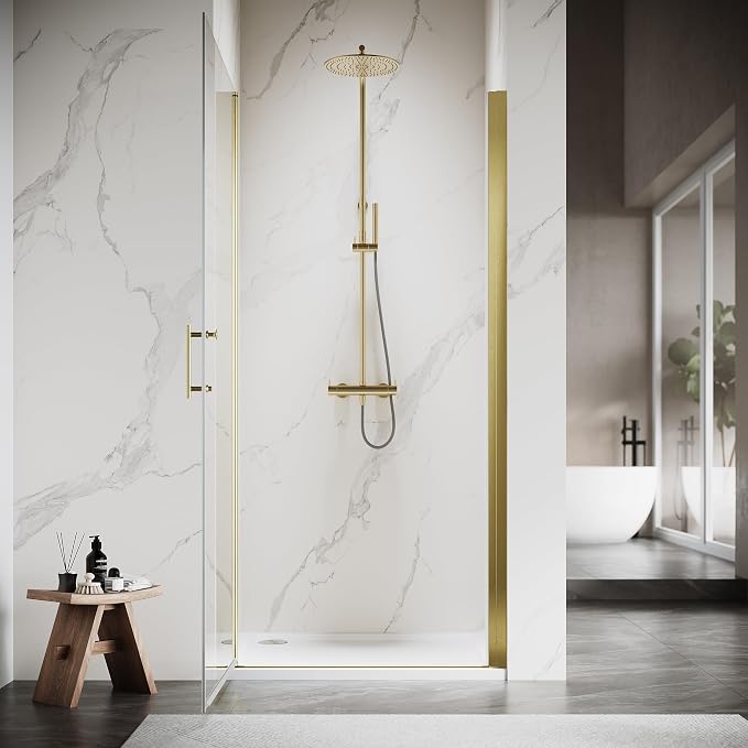 Glass Shower Door 35.5-37" W x 72" H, UCALAFEE Frameless Pivot Shower Door - Image 2