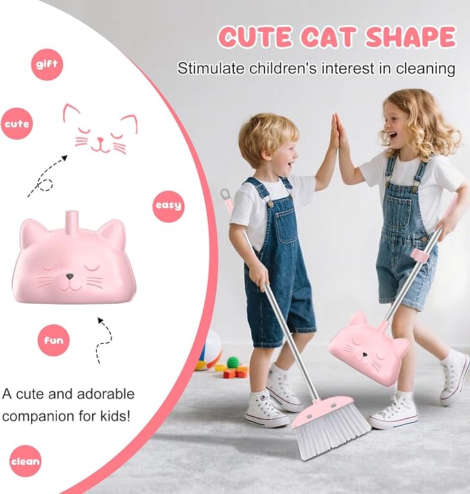 Mini Broom with Dustpan for Kids, 28-in Handle Kids Broom and Dustpan Set for - Image 4