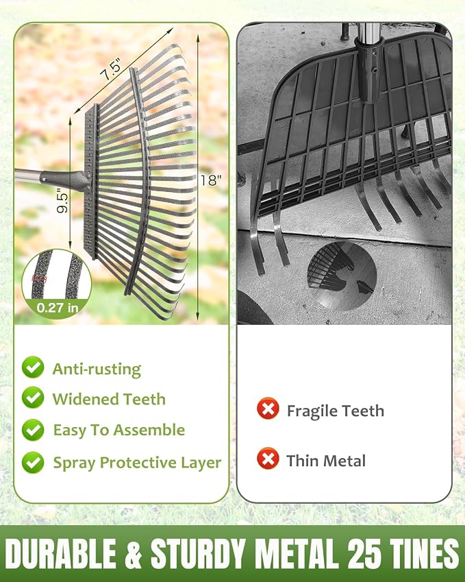 Joyhalo 65 Inch Rake for Leaves - Image 4