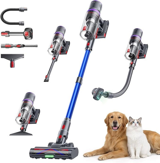 SMOTURE Cordless Vacuum Cleaner, 650W 55KPA 70 Mins Vacuum Cleaners by CORDLESSVACUUMCLEANER