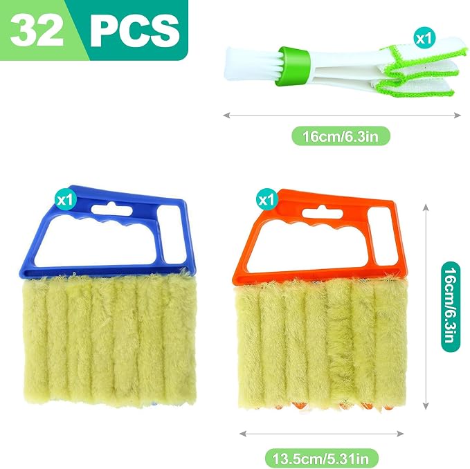 slaixiu 4-Pack 7 Finger Window Blind Cleaner Duster Tool, Washable Mini Blinds - Image 2