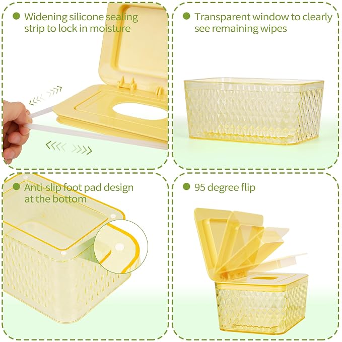 Wipes Dispenser, One-Handed Operation Wipe Holder - Image 3