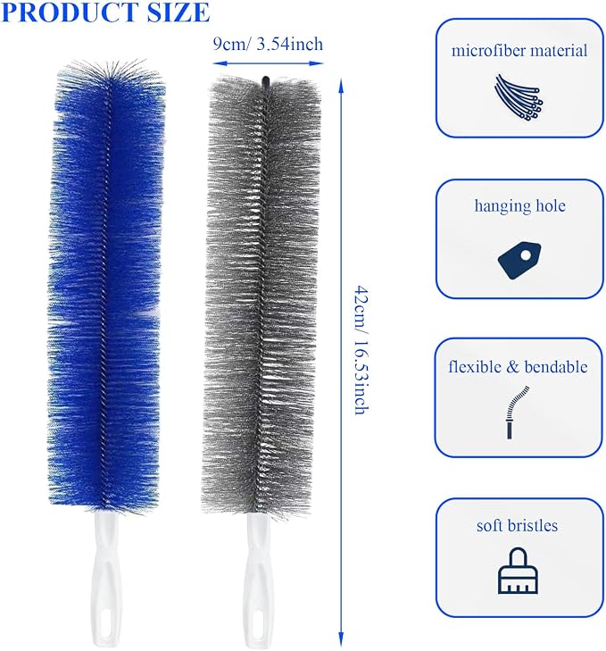 2 Pack Cobweb Dusters, Bendable Fan Cleaning Brush, Flexible Ceiling Fan Cleaner - Image 2