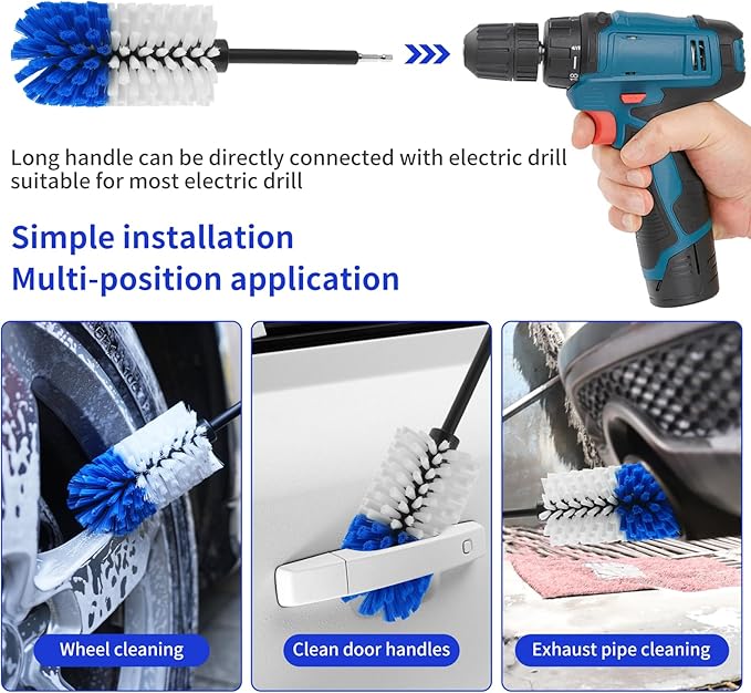 Wheel Brush, Soft Drill Wheel Cleaner Brush, Drill Brush - Image 4
