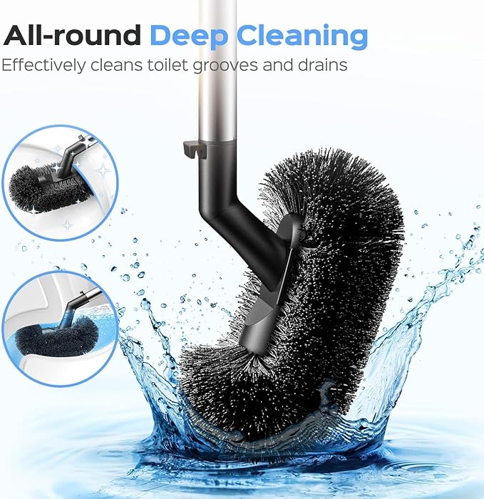 HAMITOR Toilet Plunger and Brush Set: 2 Pack 2 in 1 Stainless Steel Rustproof - Image 2