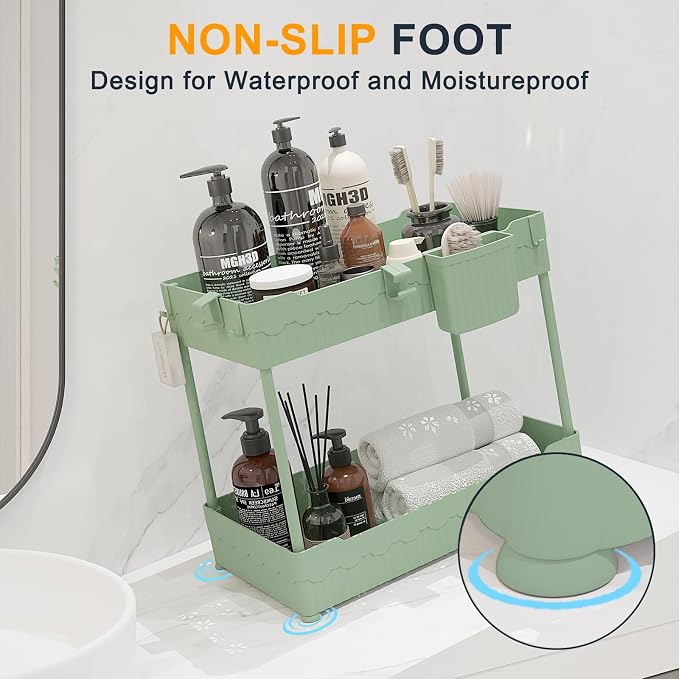 2 Pack Under Sink Organizer, Under Bathroom Cabinet Organizer - Image 6