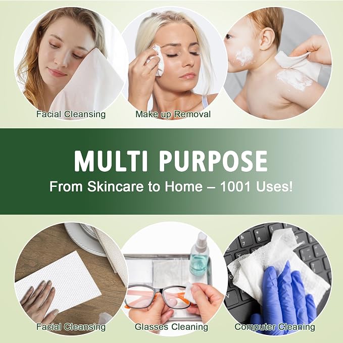 Disposable Face Towels 600 Count, Biodegradable Ultra Soft & Thick Facial Towels - Image 7