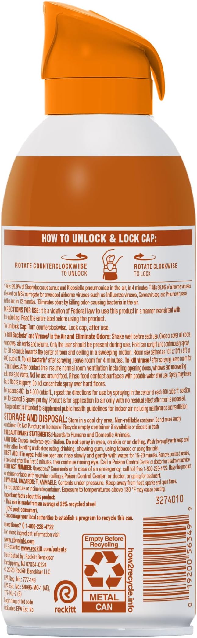 Lysol Air Sanitizer Spray with Odor Eliminator - Image 2
