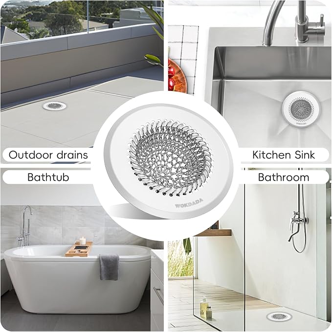 Drain Hair Catcher: for Bathtub & Shower, Reversible 304 Stainless Steel - Image 6