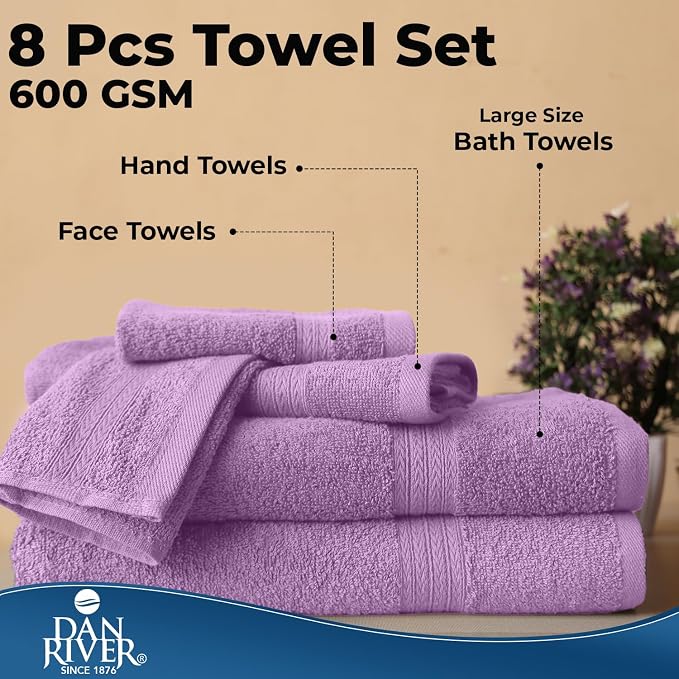 DAN RIVER 8 PC Luxury Bath Towels - Image 7