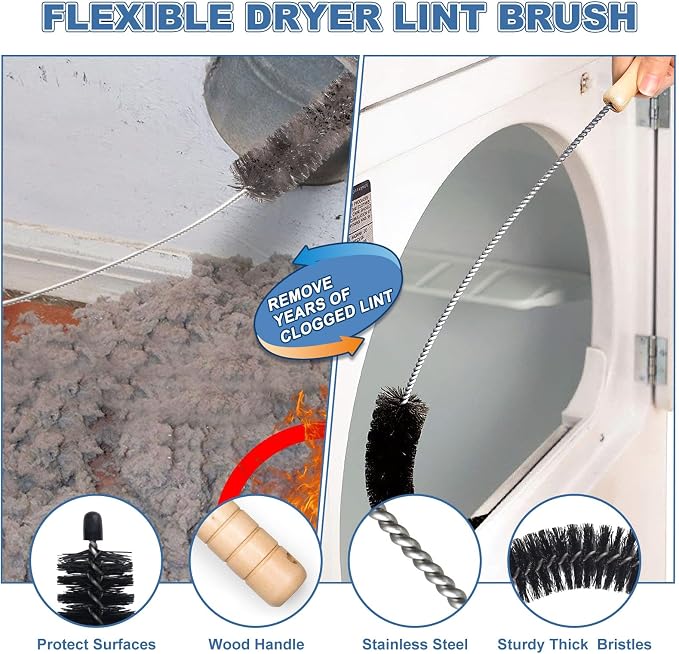2 Pieces Dryer Vent Cleaner Kit Compatible - Image 5
