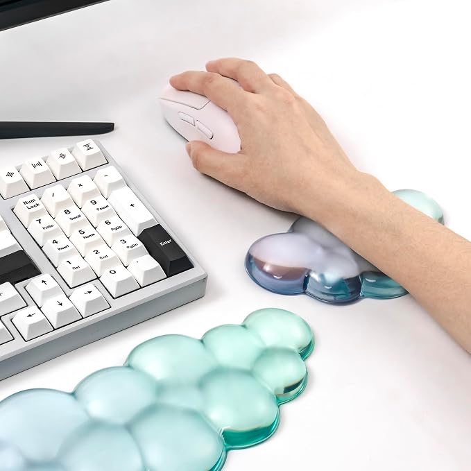 Gel Keyboard and Mouse Wrist Rest Set – Clear Cloud Wrist Rest - Image 5