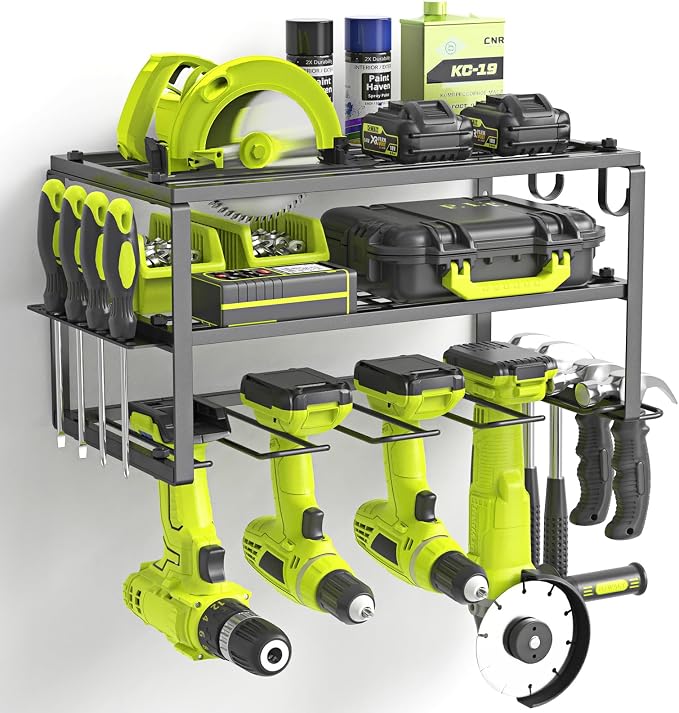 Power Tool Organizer, Heavy Duty Iron, 3 Layers Storage Rack by SUNALLY