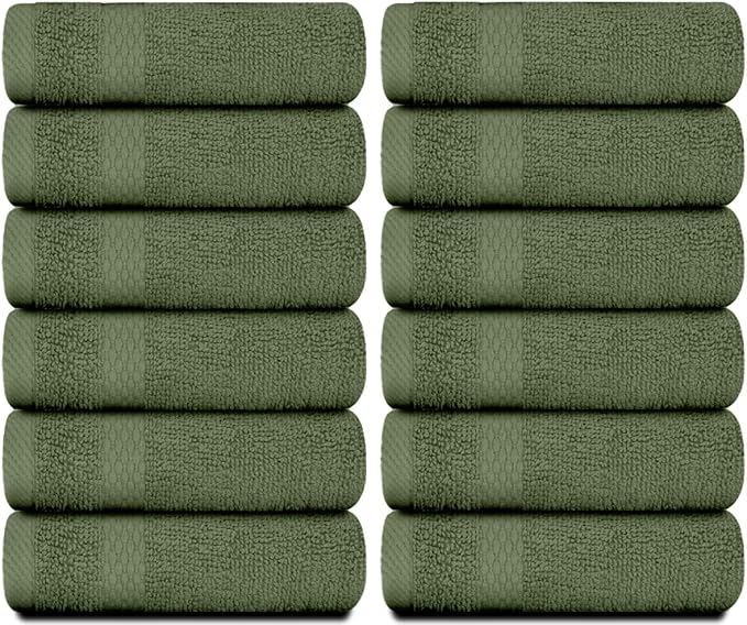 White Classic Luxury Cotton Washcloths 13x13 Inch - Image 2